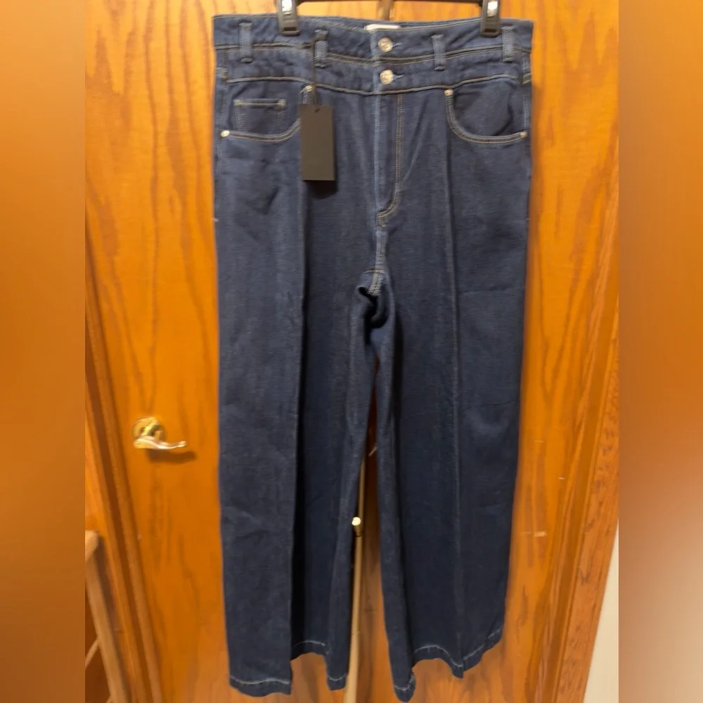 Paige Wide-Leg Jeans Portia Michiru double waistband, high rise, size 32 New! - Picture 5 of 16